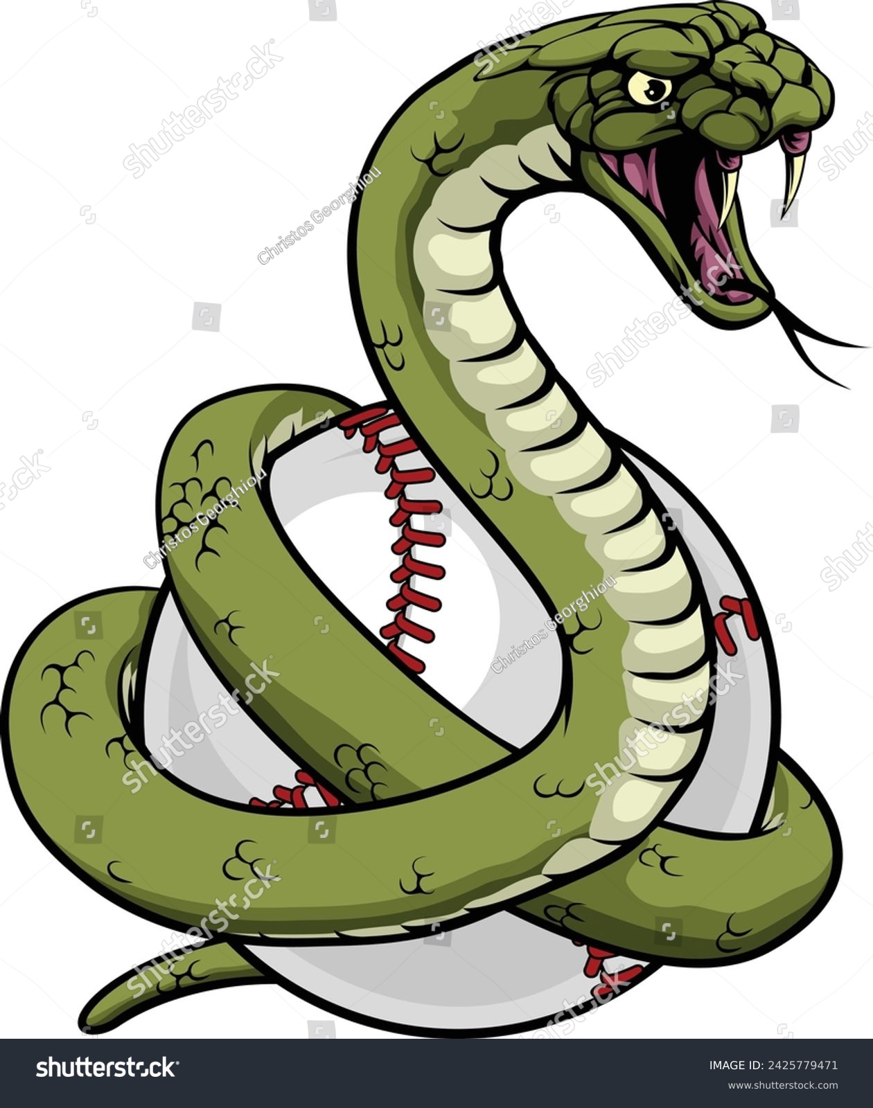 SVG of A snake animal baseball sports team cartoon mascot svg