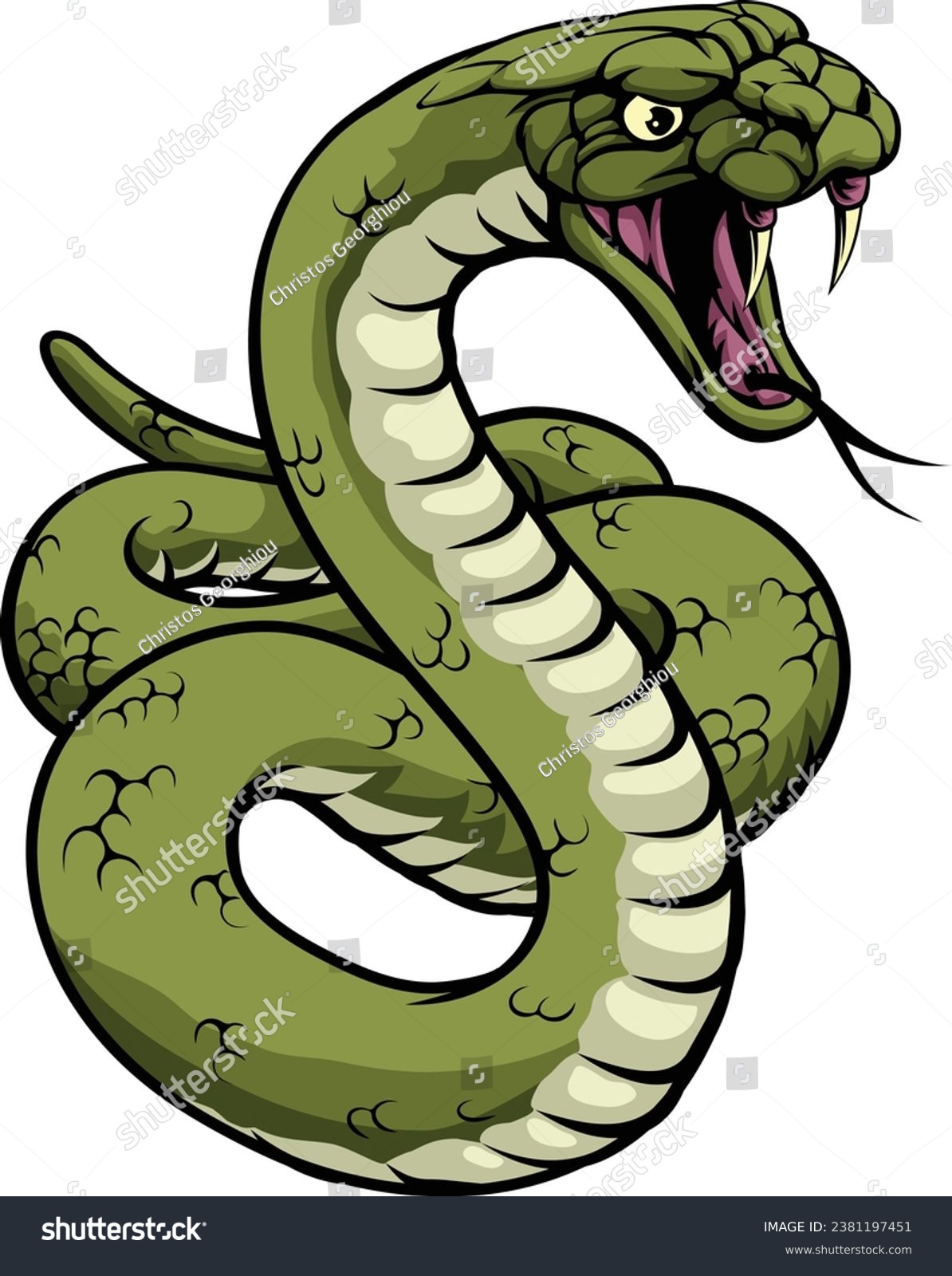 SVG of A snake animal sport team cartoon mascot svg
