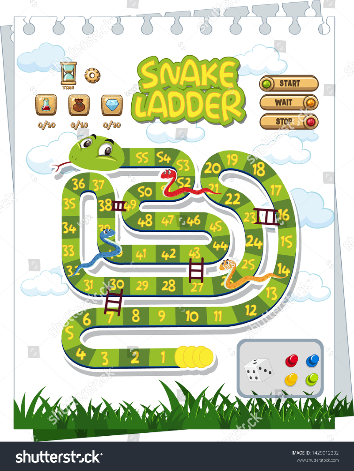 Snake Board Game Template Illustration Stock Vector (Royalty Free ...