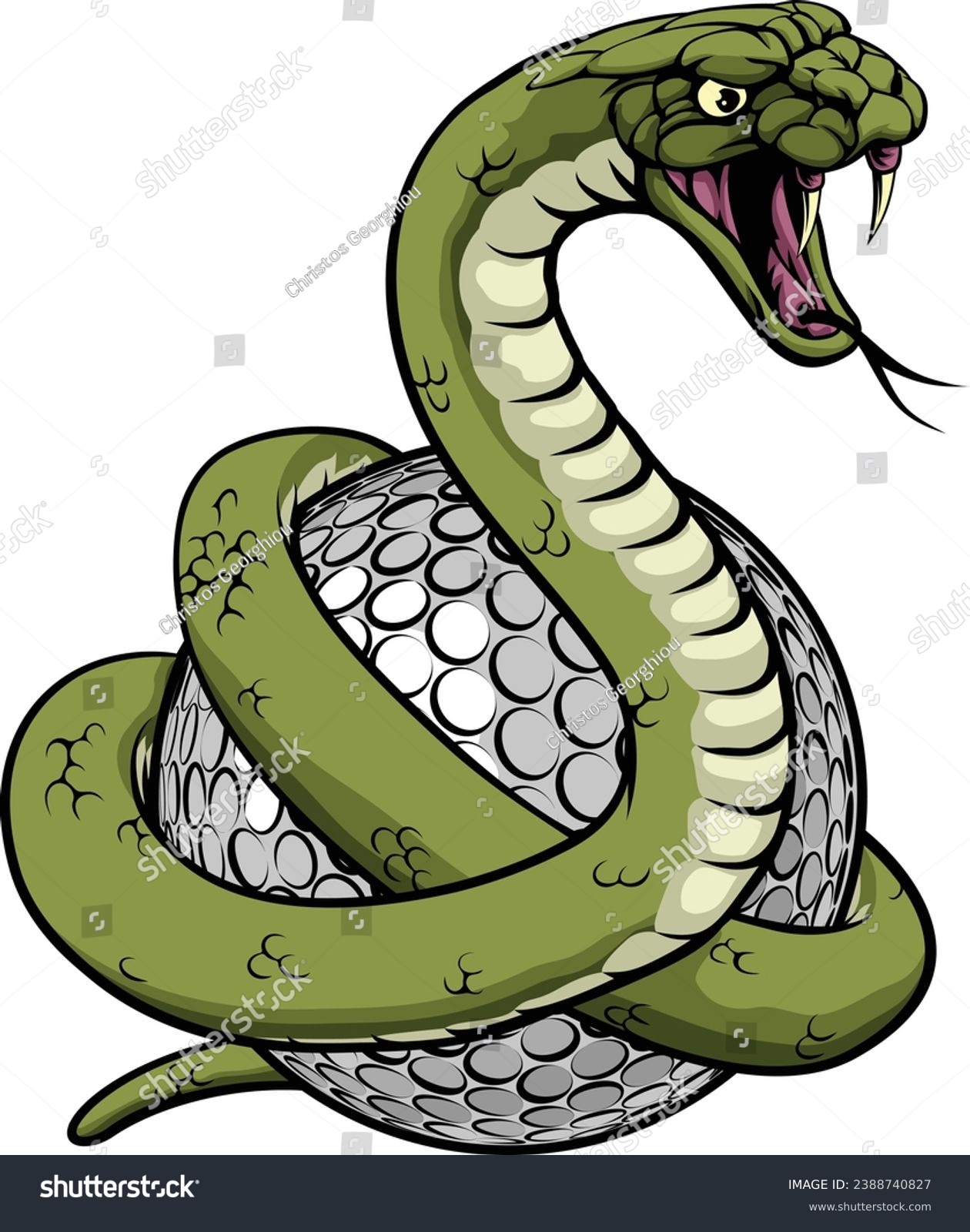 SVG of A snake golf ball sports team cartoon animal mascot svg