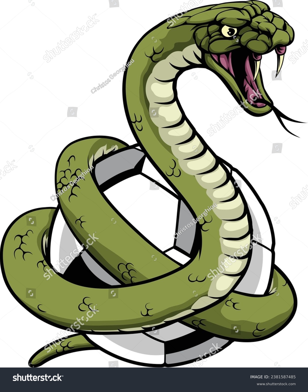 SVG of A snake soccer football ball animal sports team mascot svg