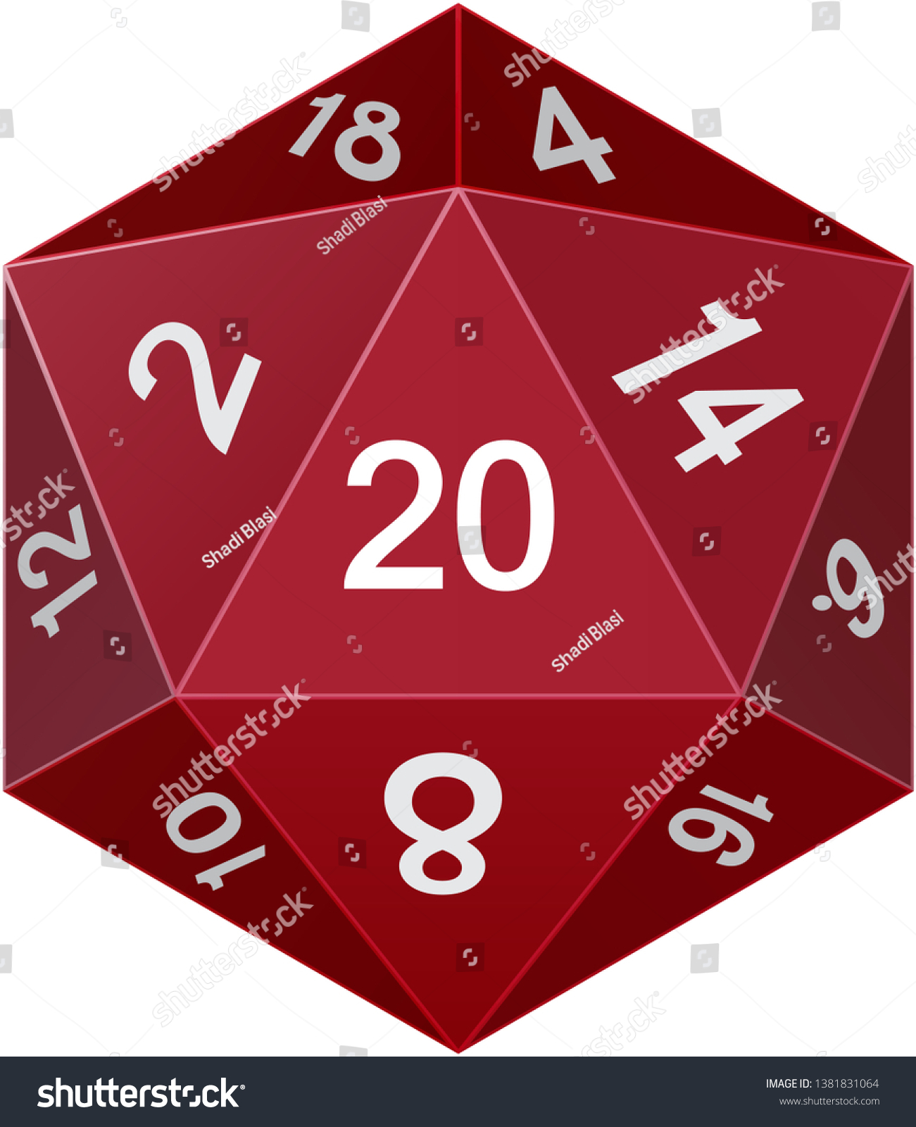 SVG of A Solid D20 Dice shape For Personal and Commercial use. svg