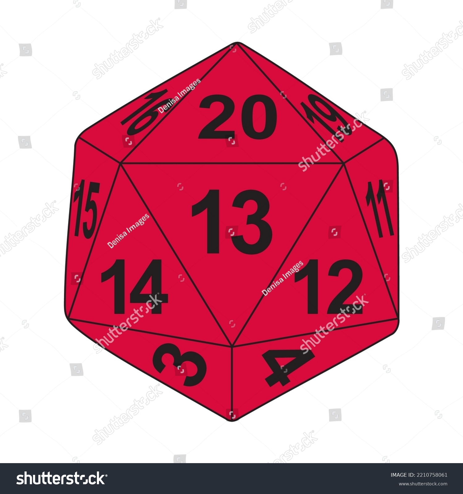 SVG of A Solid D20 Dice shape. Tattoo in traditional style of a d20 dice. svg