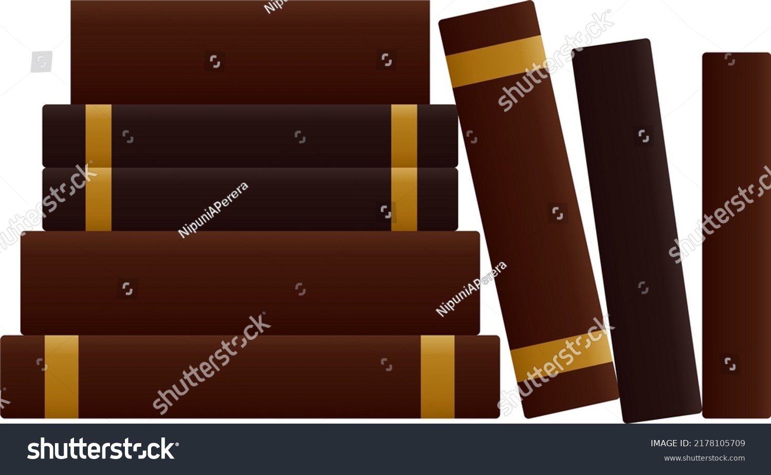 Stack Leather Bound Books Vector Stock Vector (Royalty Free) 2178105709 ...