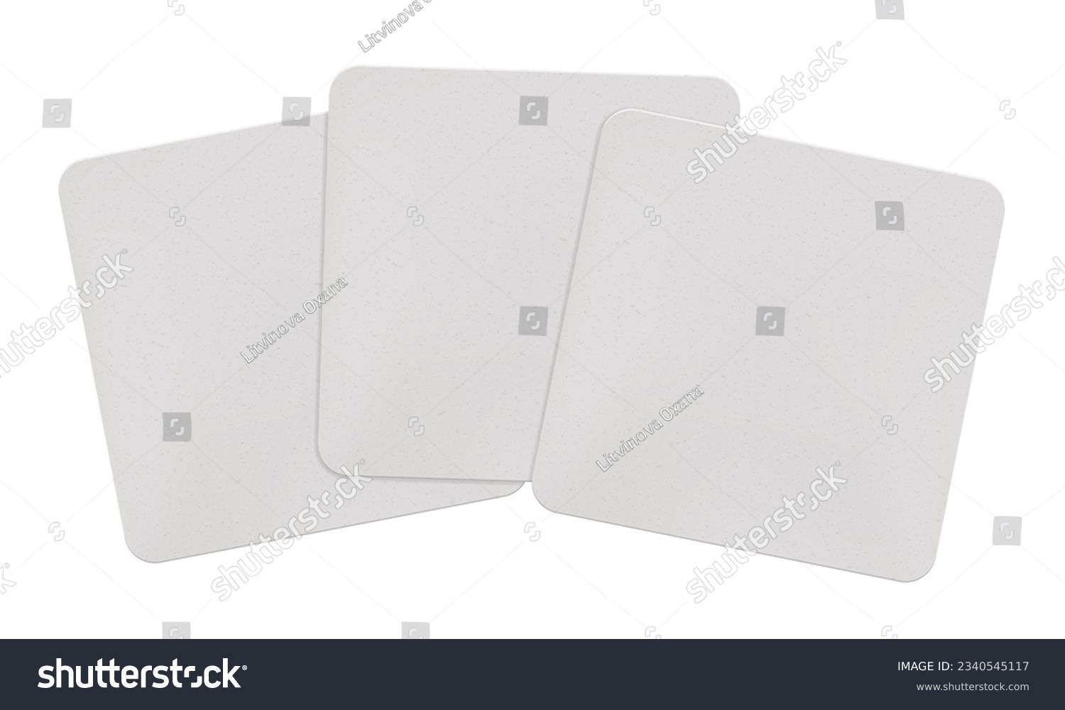SVG of A stack of three white square beer coasters mockup. Blank sample bierdeckels with rounded corners isolated from the background. Cardboard pieces for branding to put under a hot cup or a wet glass. svg