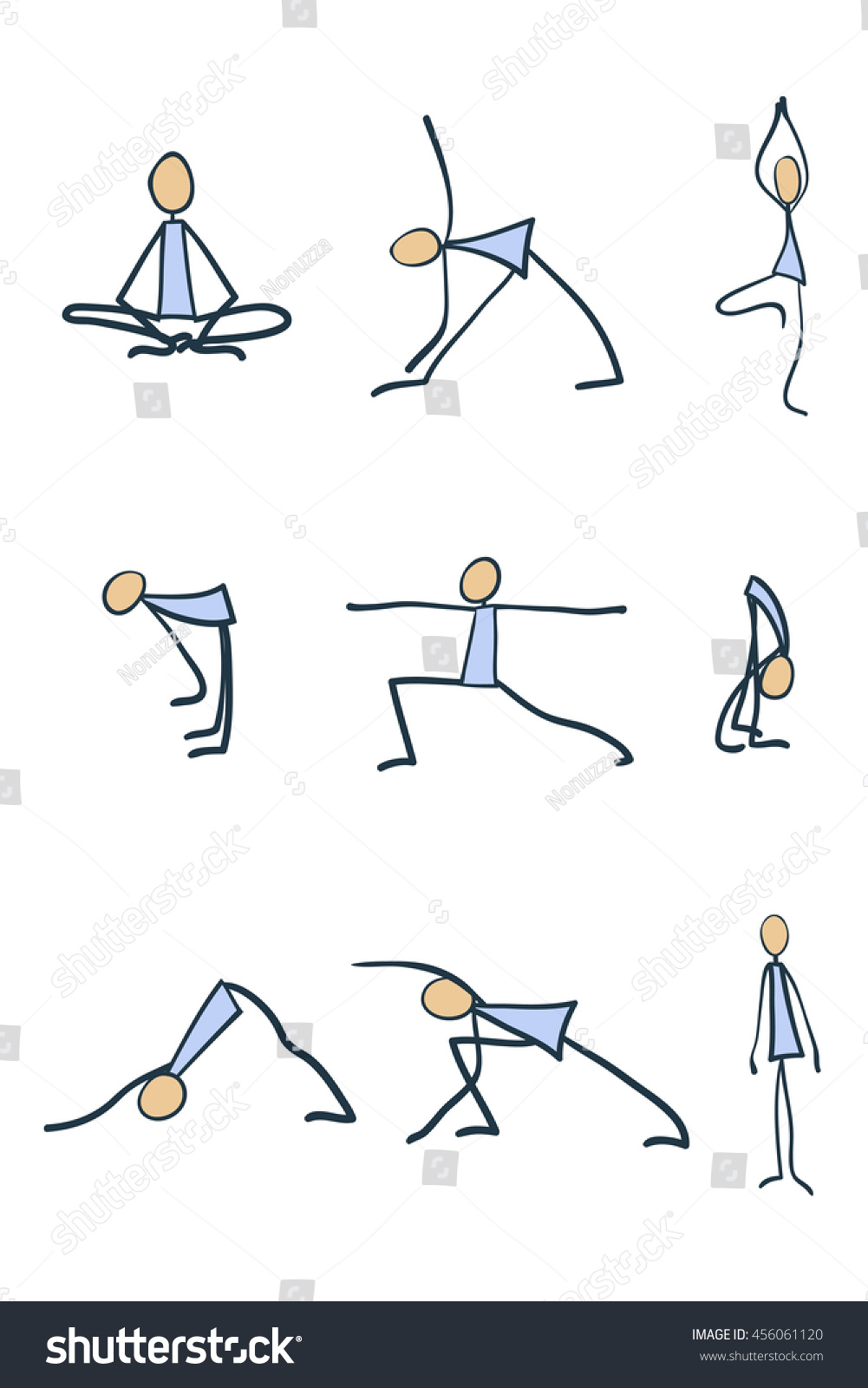 stick figuresthe yoga poses stock vector 456061120 shutterstock
