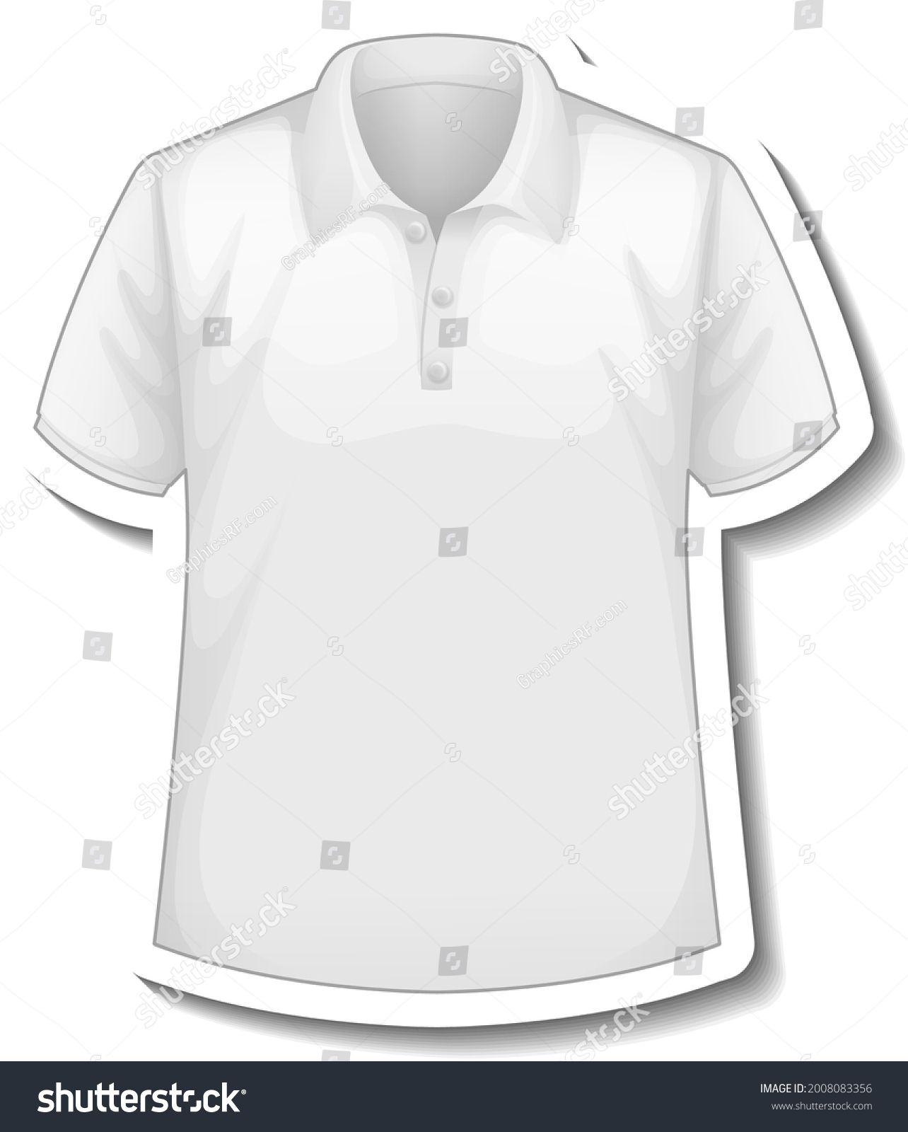 Sticker Template Front White Polo Shirt Stock Vector (Royalty Free ...