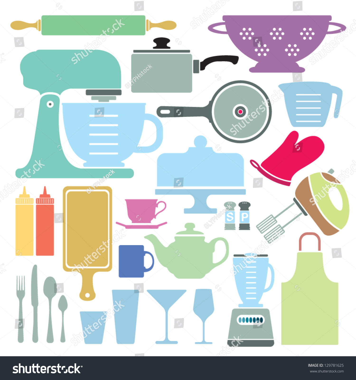 Uncategorized Kitchen Utensils And Appliances stylized vector collection kitchen utensils appliances stock a of and appliances