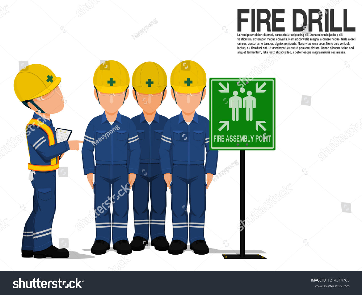 SVG of A supervisor is checking the workers at the fire assembly point svg