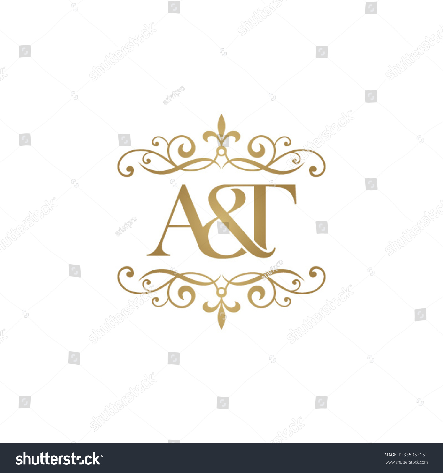 Initial Logo Ornament Ampersand Monogram Logo Stock Vector