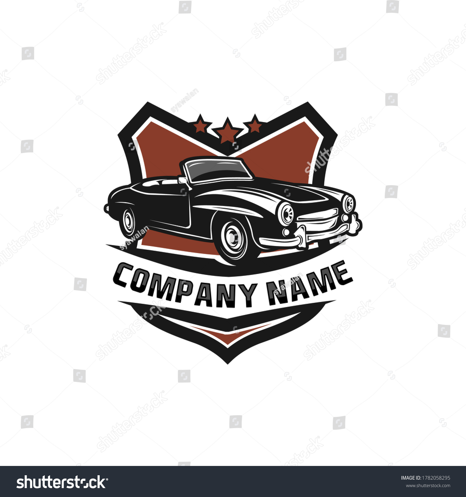 Template Classic Vintage Retro Car Logo Stock Vector (Royalty Free ...