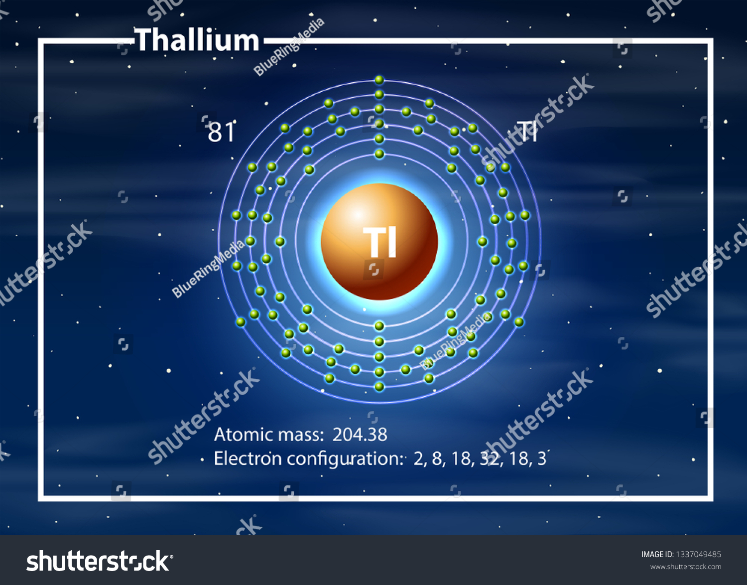 Thallium Atom Diagram Illustration Stock Vector (Royalty Free ...