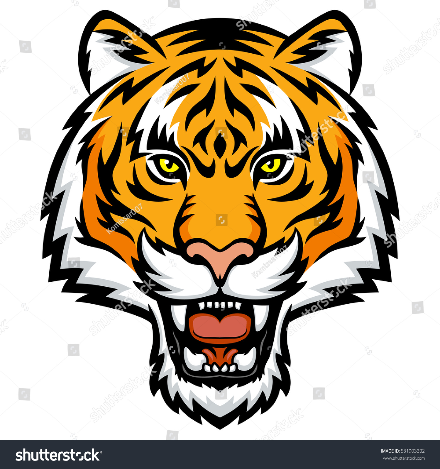 Tiger Head Logo This Vector Illustration Stock Vector (Royalty Free ...