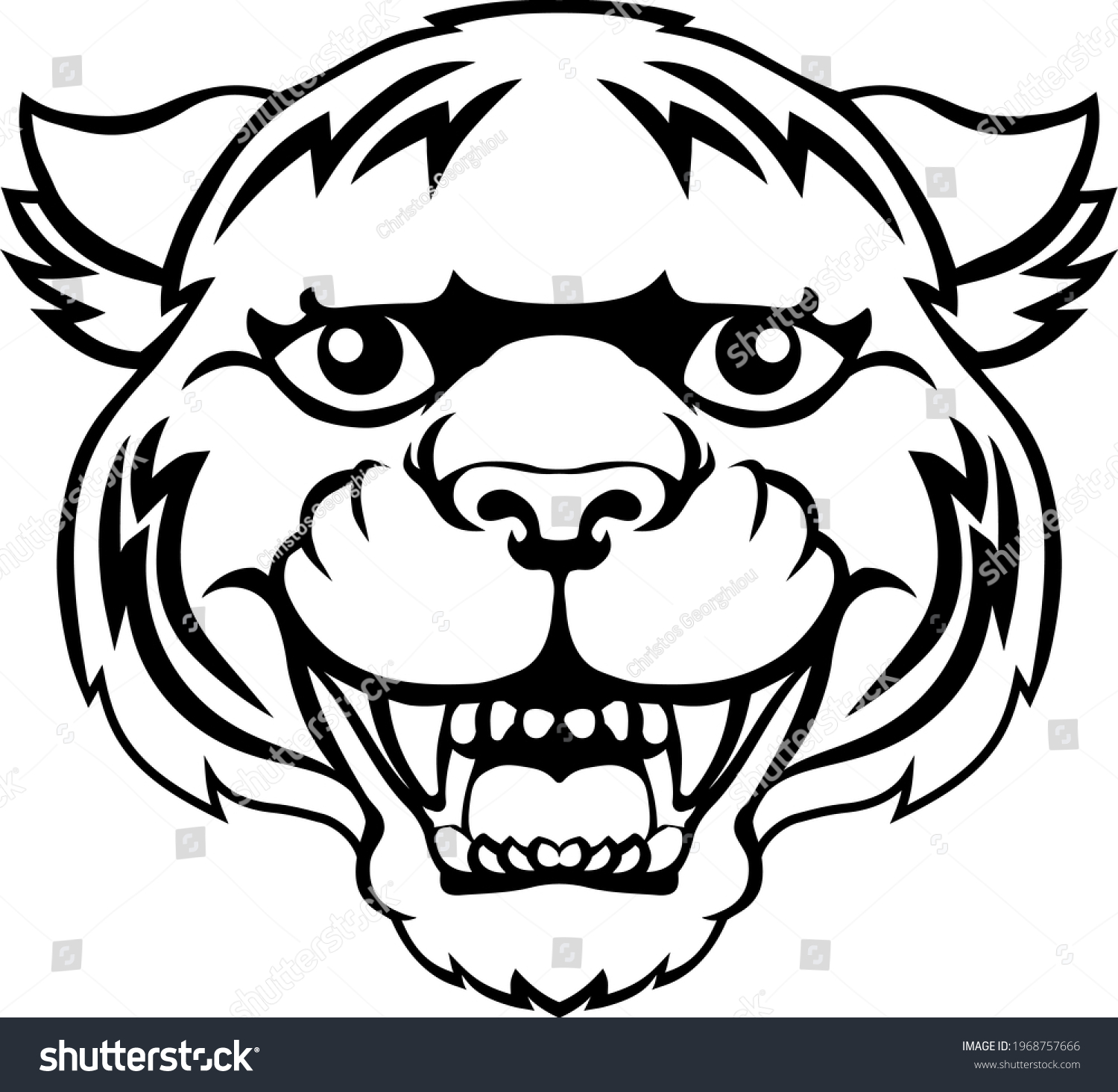 Tiger Mascot Friendly Cute Happy Animal Stock Vector (Royalty Free ...