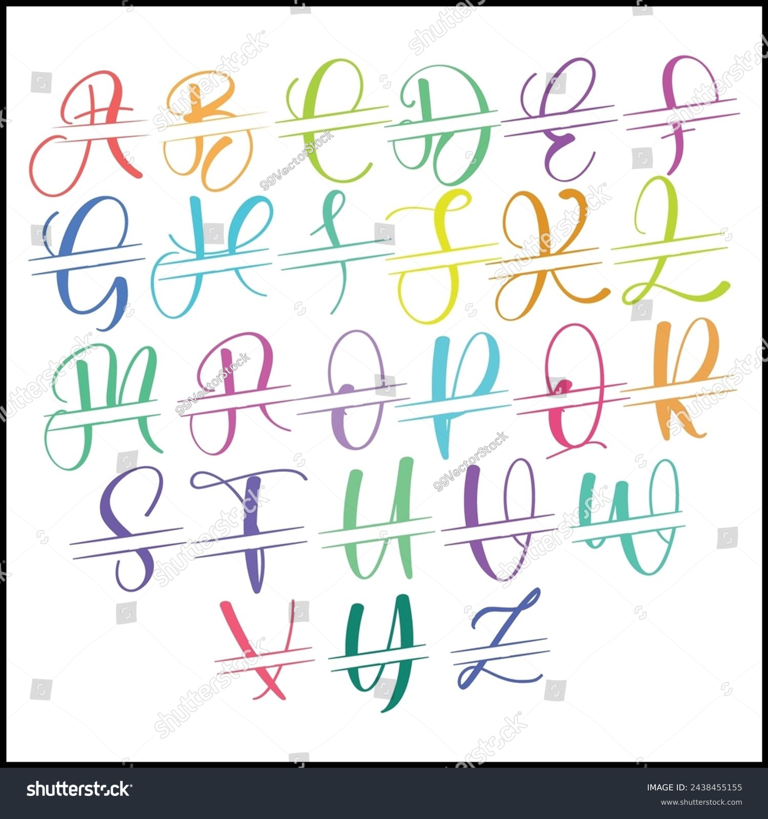 SVG of A to Z Colorful Vector Alphabet Designs | Print Design svg