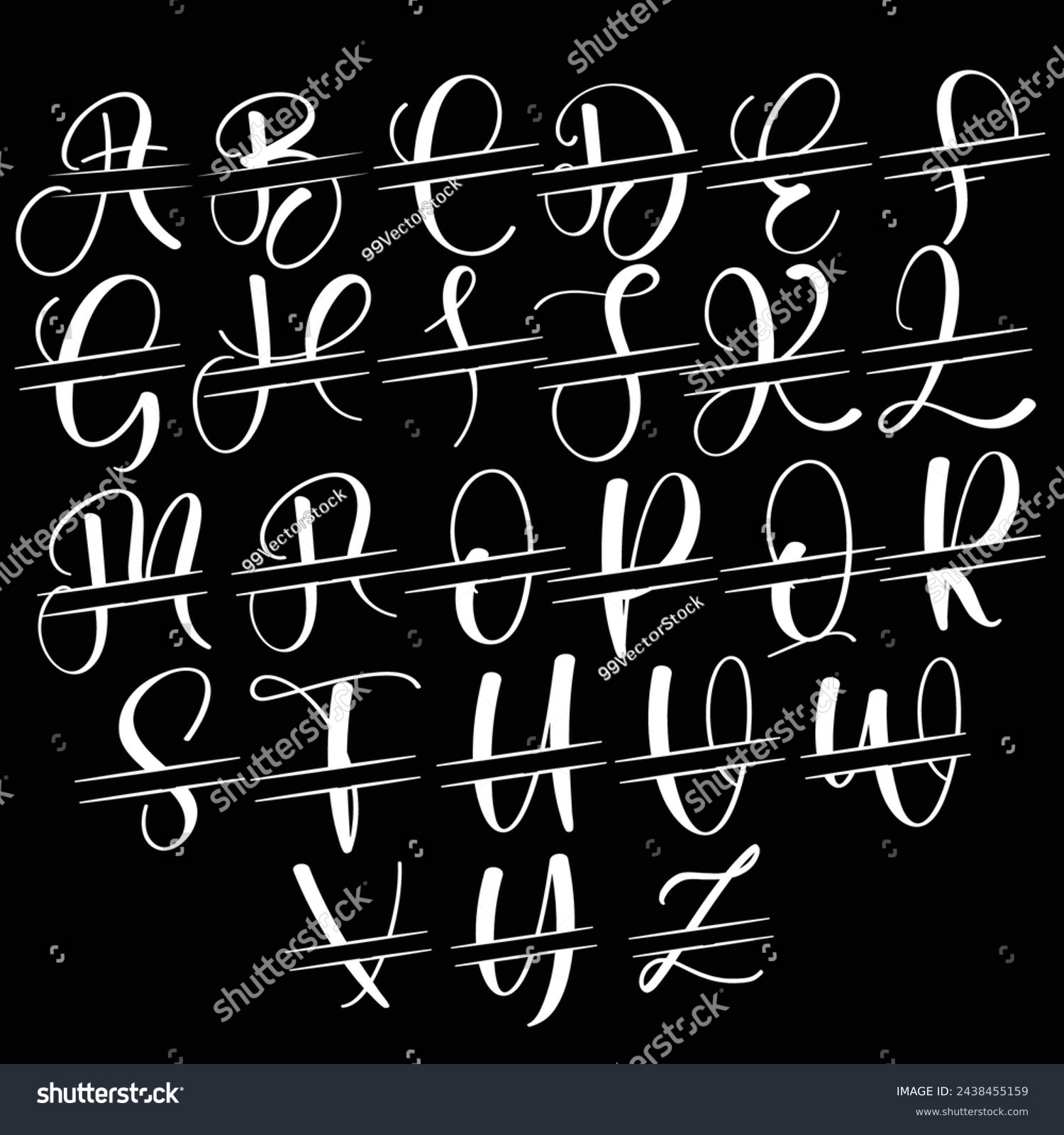SVG of A to Z White Vector Alphabet Designs | Print Design svg