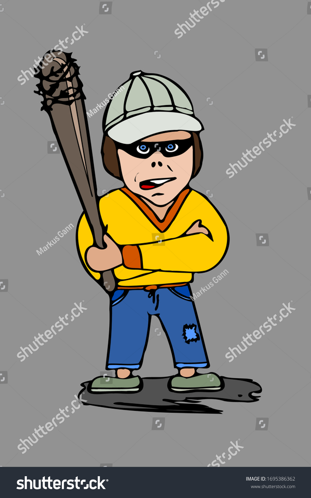Typical Hooligan Comic Character Stock Vector (Royalty Free) 1695386362