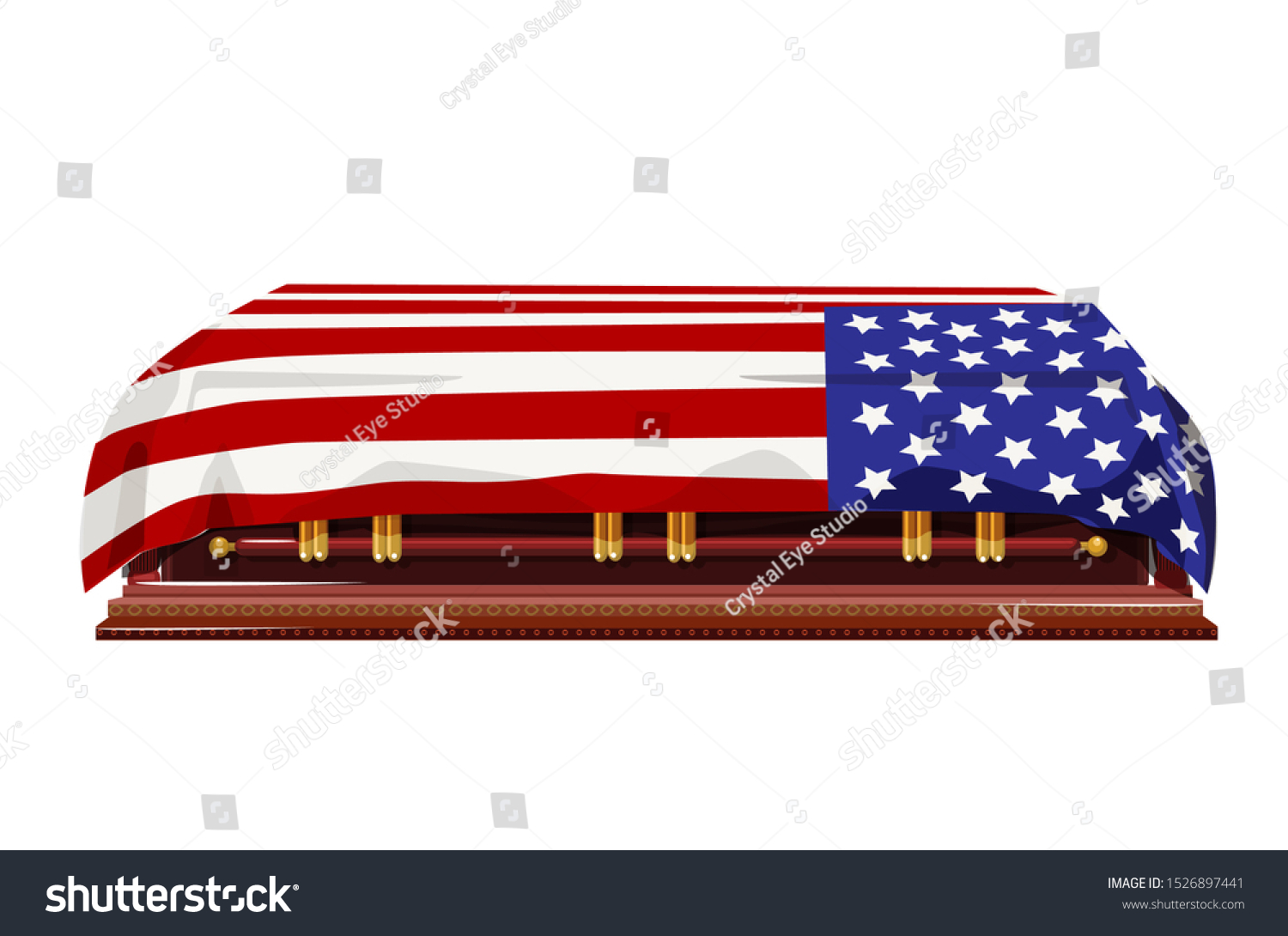 american flag draped coffin