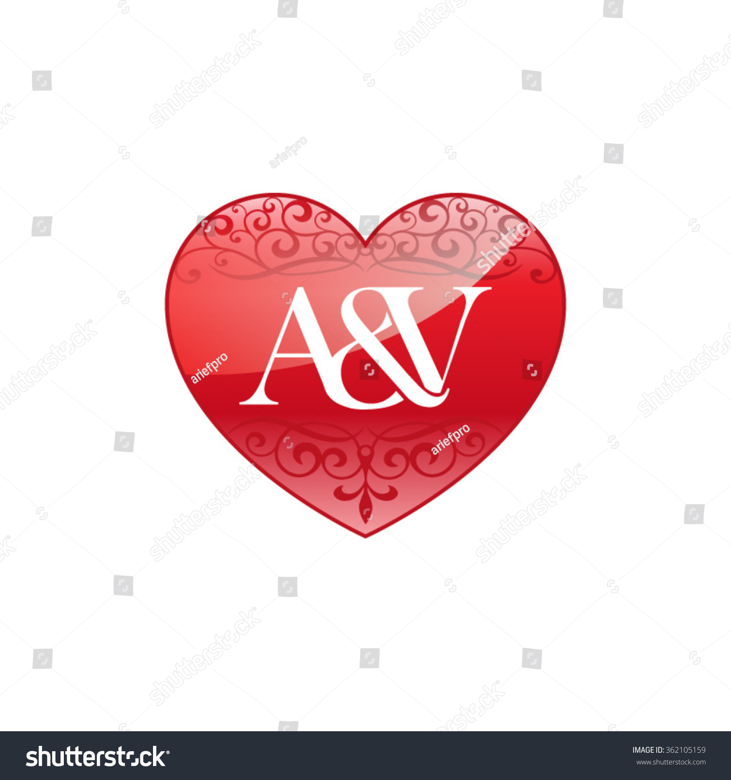 Av Initial Letter Couple Logo Ornament Stock Vector 362105159