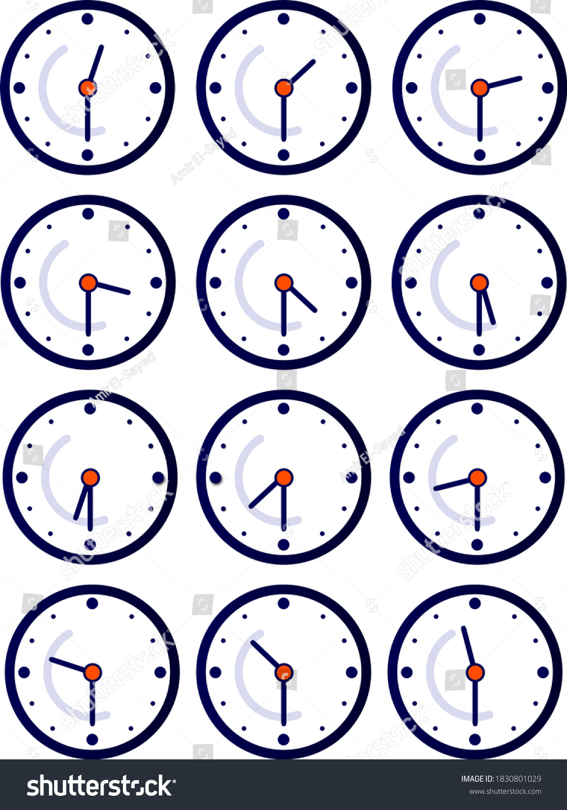 Vector Art Watch That Describe Time Stock Vector (Royalty Free) 1830801029