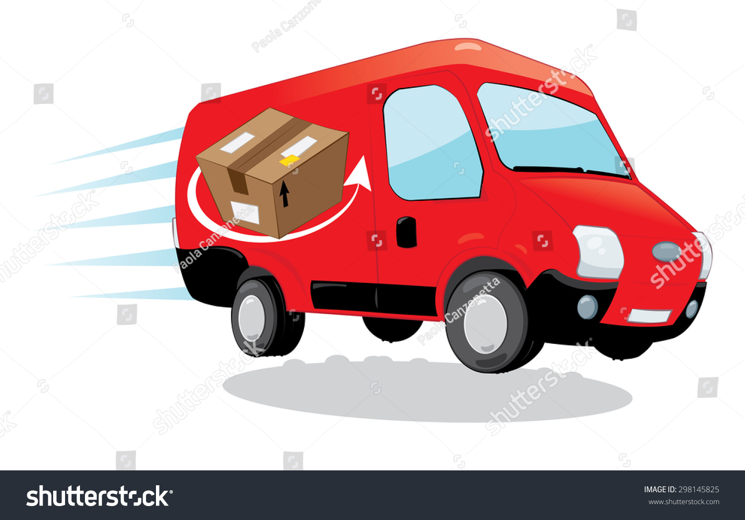 Vector Cartoon Representing Funny Red Courier Stock Vector (Royalty ...