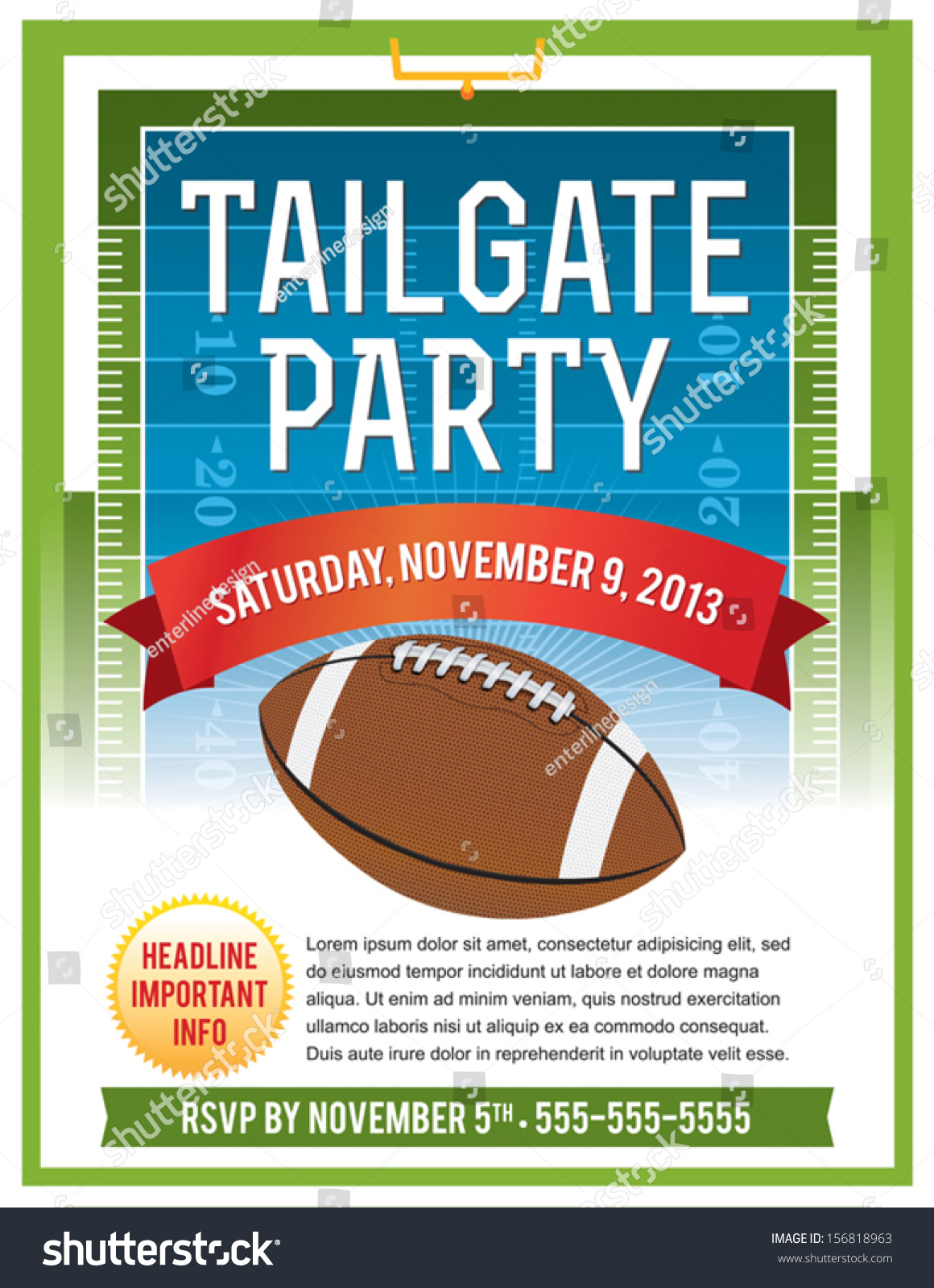 vector flyer design perfect tailgating parties stock vector royalty