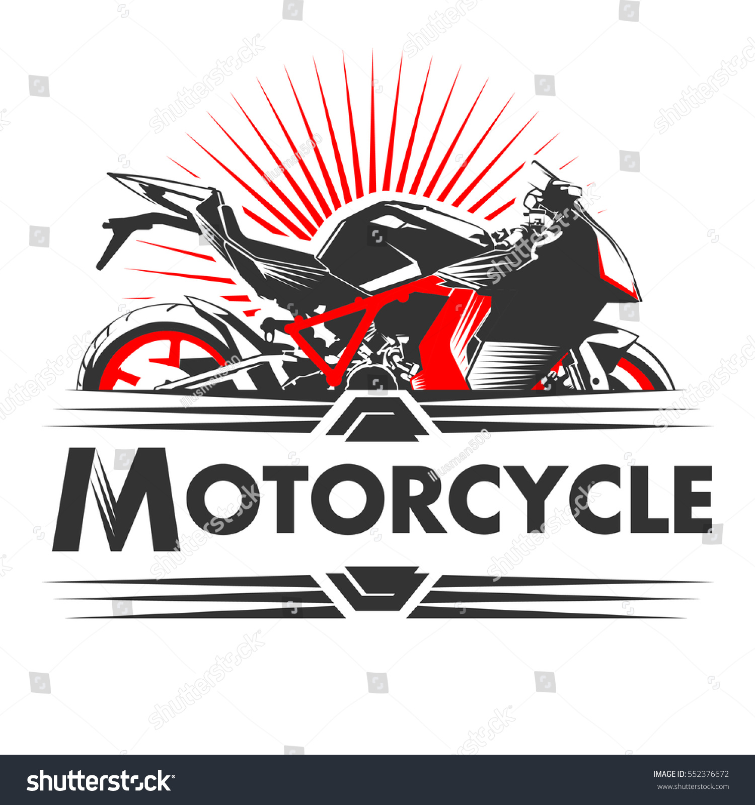 Vector Illustration Logo Motorcycle Stock Vector 552376672 - Shutterstock