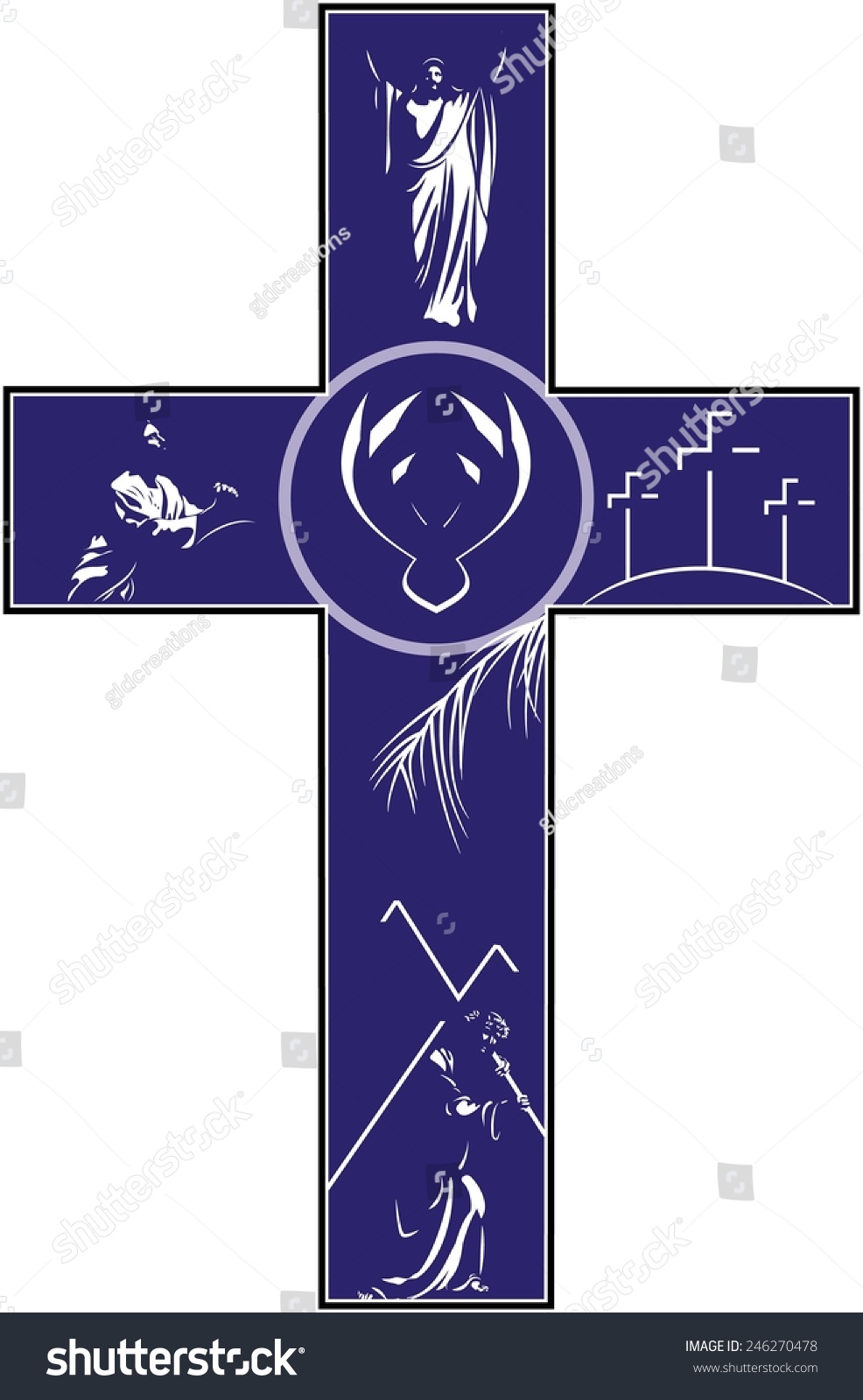 A Vector Illustration Of A Cross Filled With Illustrations Depicting ...