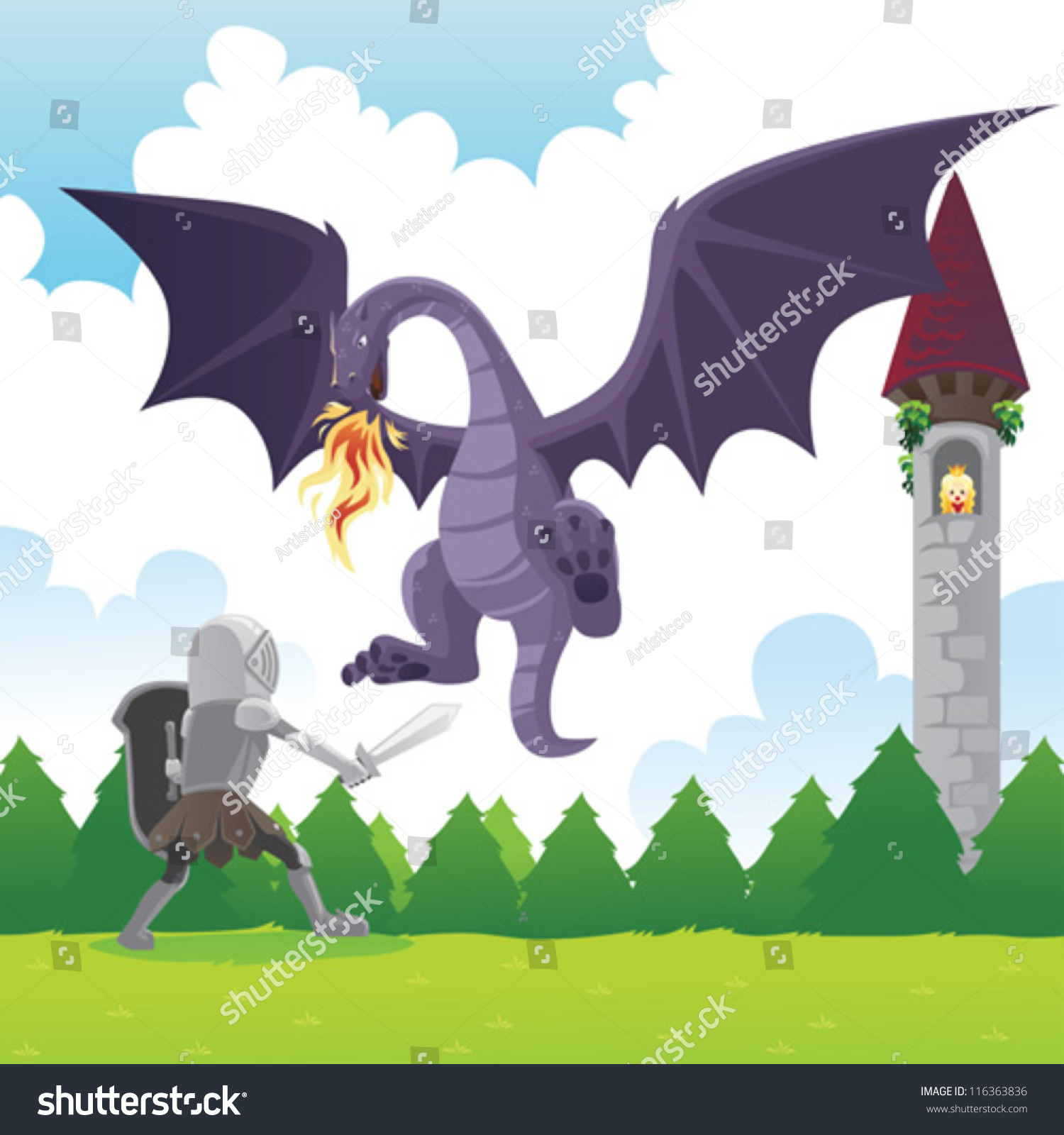 314 Prince fighting a dragon Images, Stock Photos & Vectors | Shutterstock