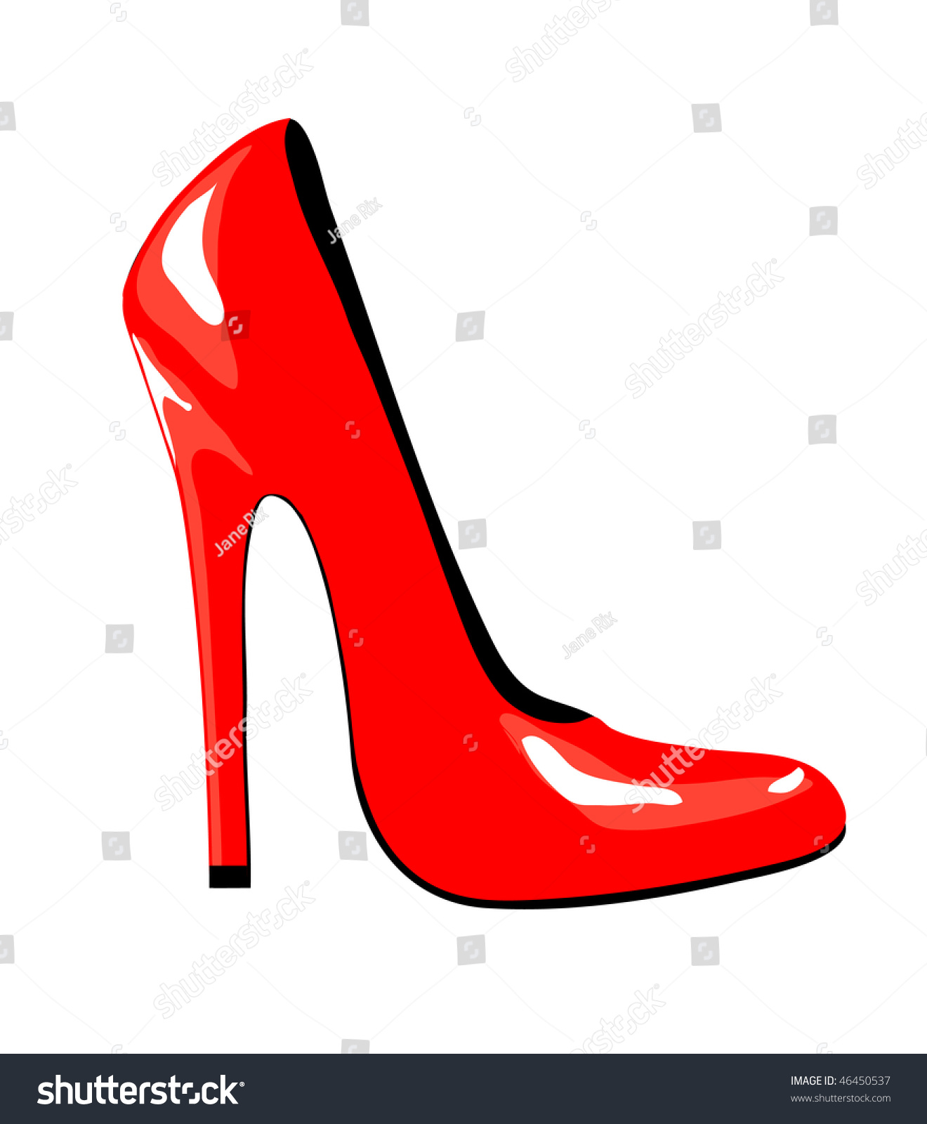A Vector Illustration Of A Sexy High-Heeled Red Shoe Isolated On White ...
