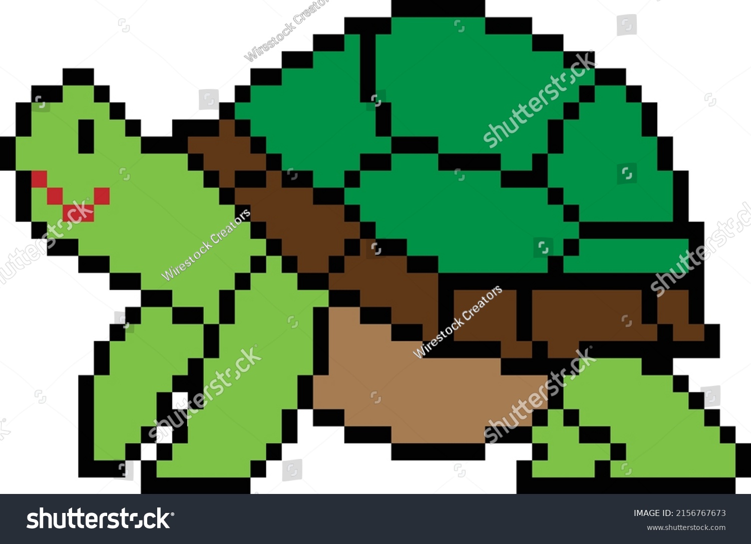 Vector Illustration Turtle Pixel Art Isolated Stock Vector (Royalty ...