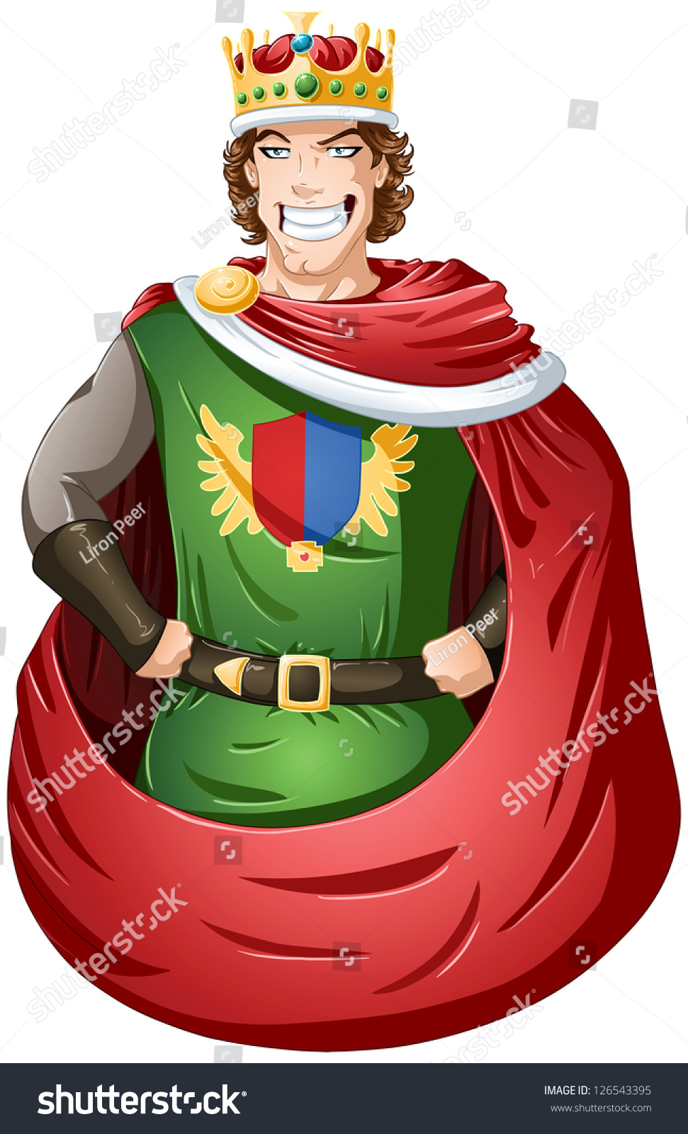 Vector Illustration Young King Wearing Crown Stock Vector 126543395 ...