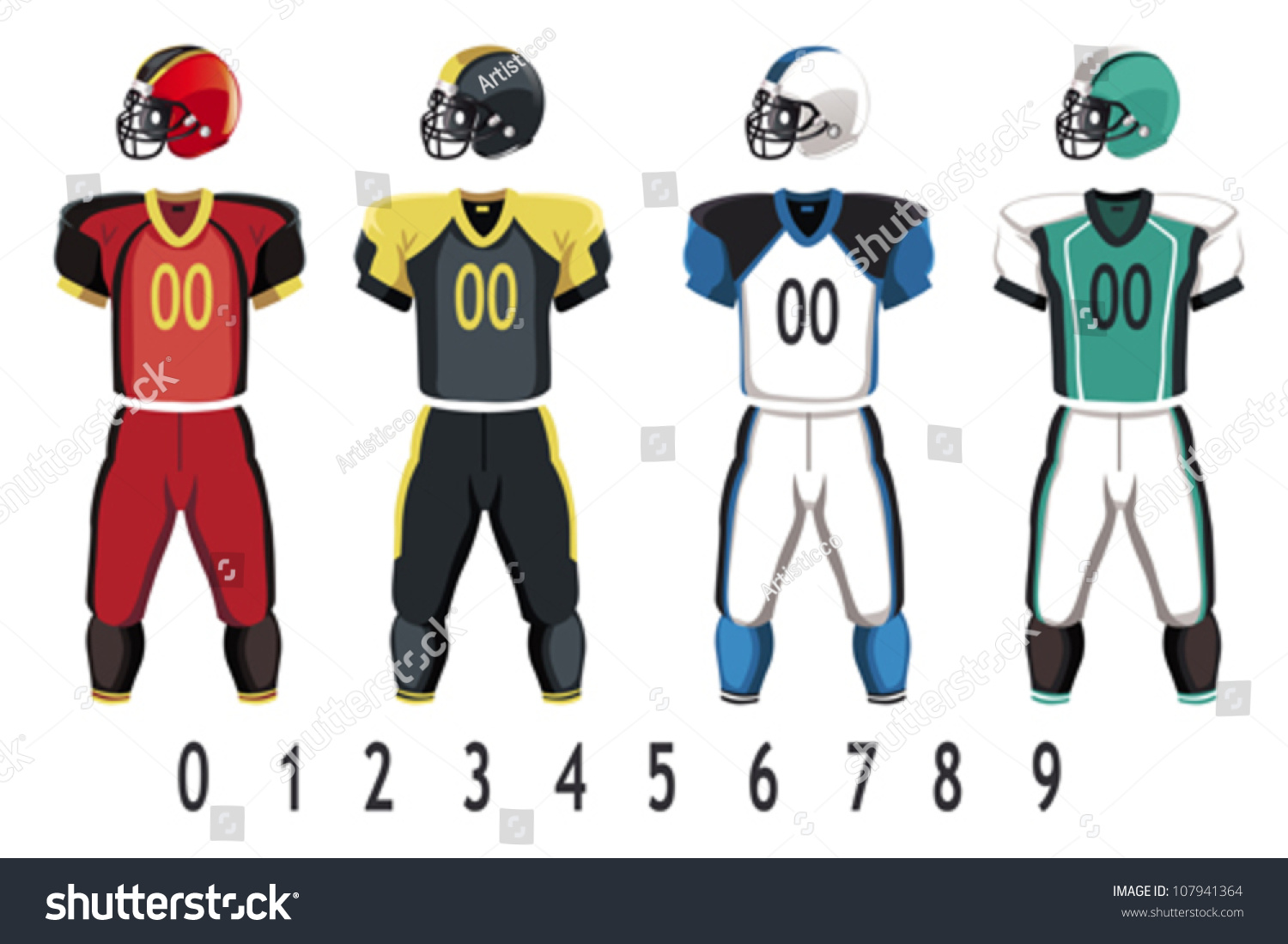 Vector Illustration American Football Jersey Stock Vector 107941364 ...