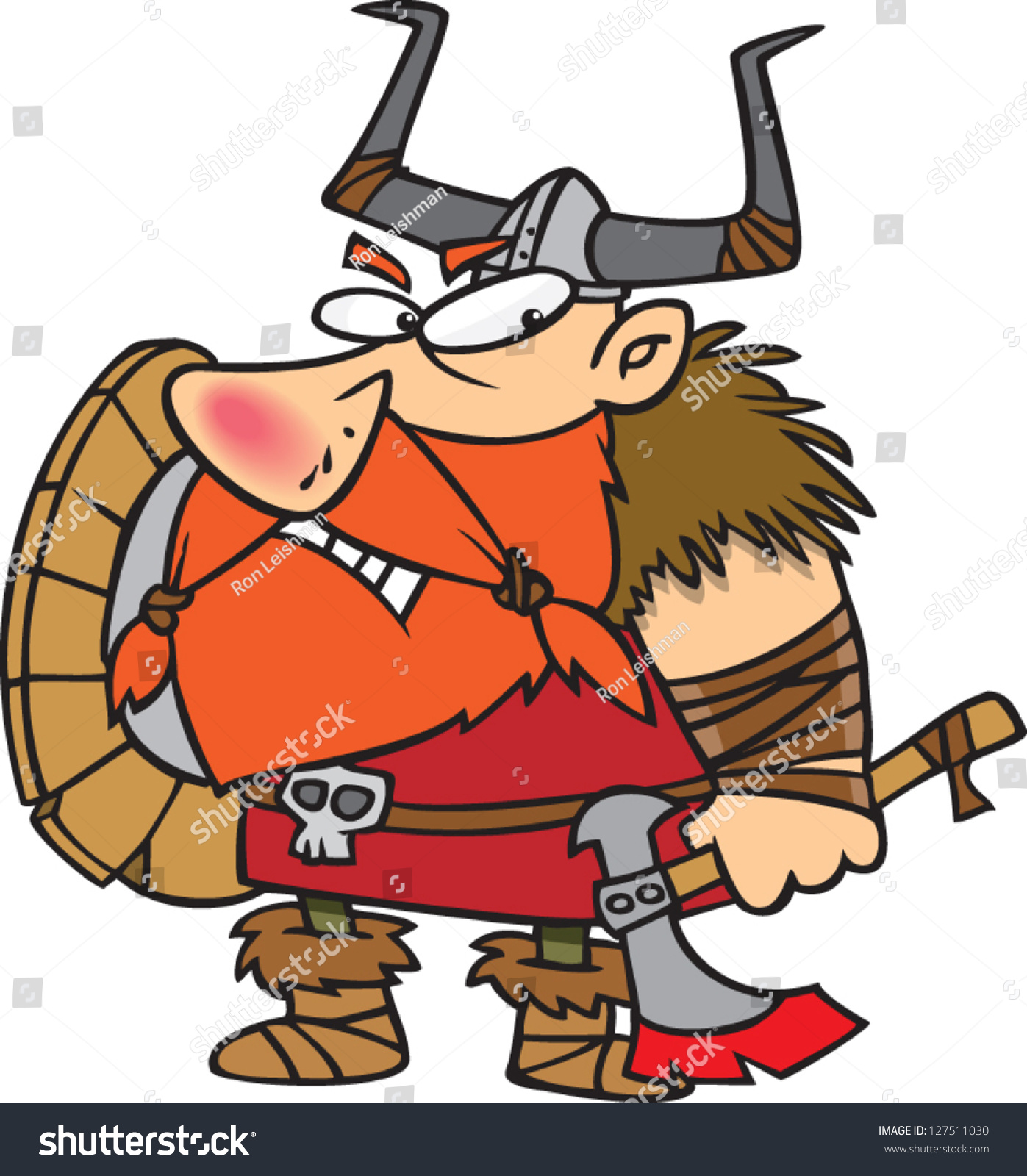 A Vector Illustration Of Angry Cartoon Viking - 127511030 : Shutterstock