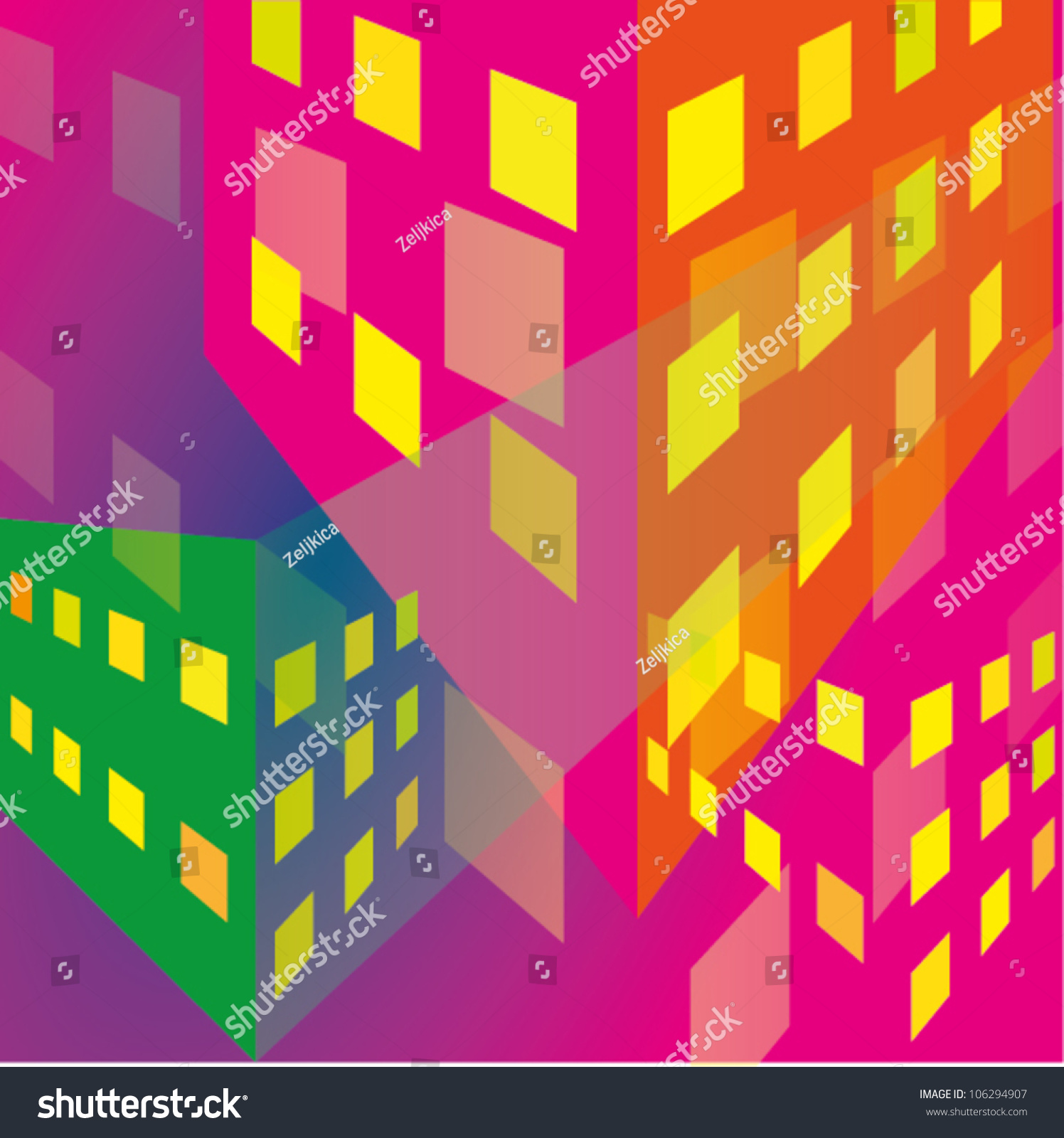 A Vector Illustration Of Buildings Background. - 106294907 : Shutterstock