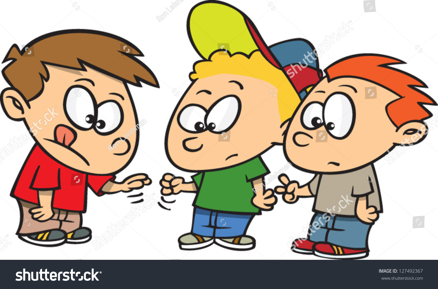 A Vector Illustration Of Cartoon Boys Playing Rock Paper Scissors ...