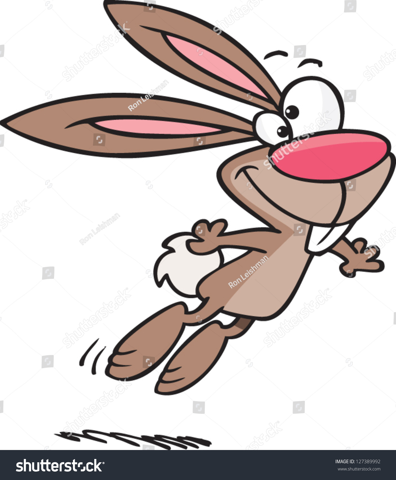 Vector Illustration Of Cartoon Bunny Rabbit Hopping Stock Vector Image ...