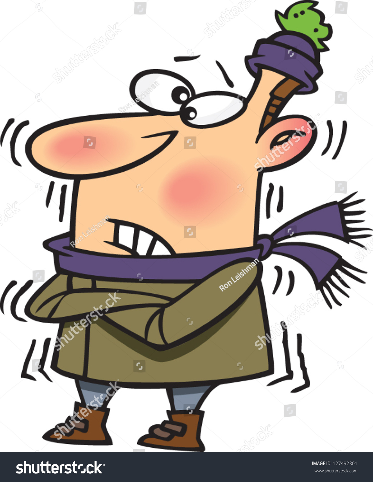 Vector Illustration Cartoon Man Shivering Stock Vector 127492301 ...