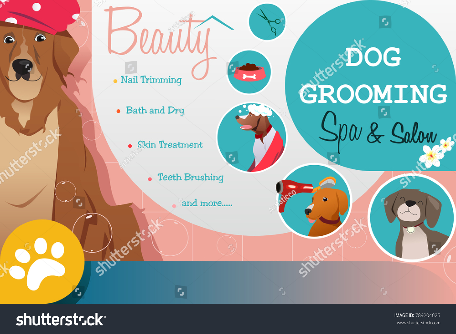 SVG of A vector illustration of Dog Grooming Salon Poster  svg