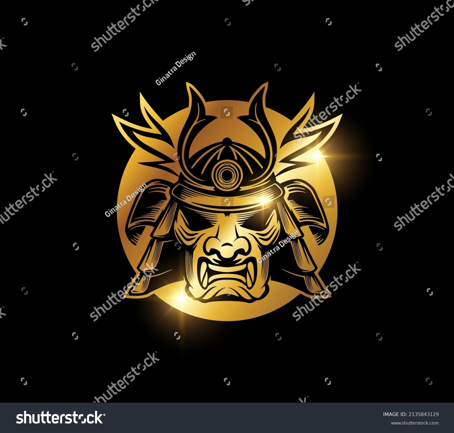 Vector Illustration Golden Shogun Vector Sign Stock Vector Royalty