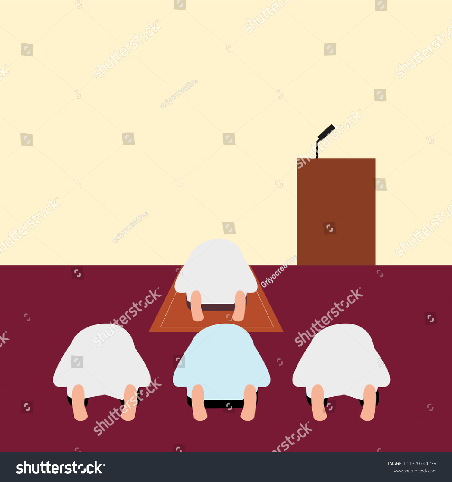 Vector Illustration Muslim Men Praying Mosque Stock Vector Royalty Free 1370744279 Shutterstock 4230