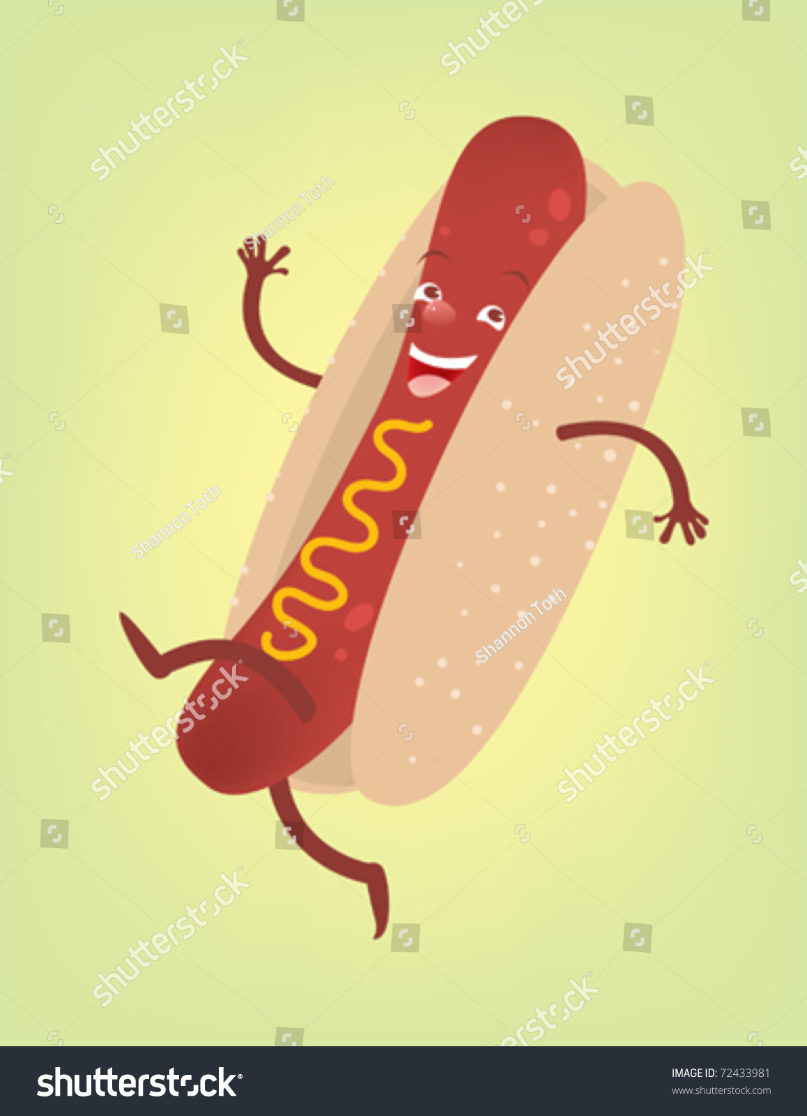 Vintage Style Dancing Hotdog Stock Vector 72433981 - Shutterstock