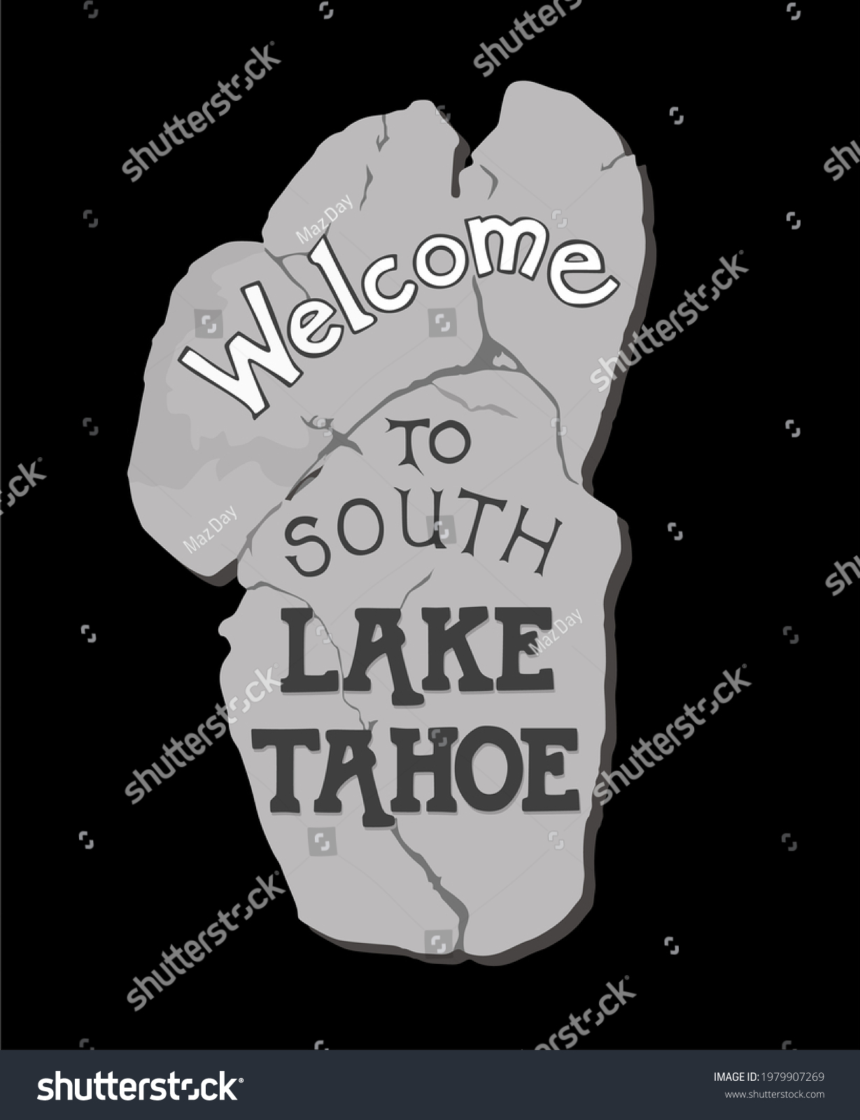 SVG of a welcome sign in South Lake Tahoe, California svg