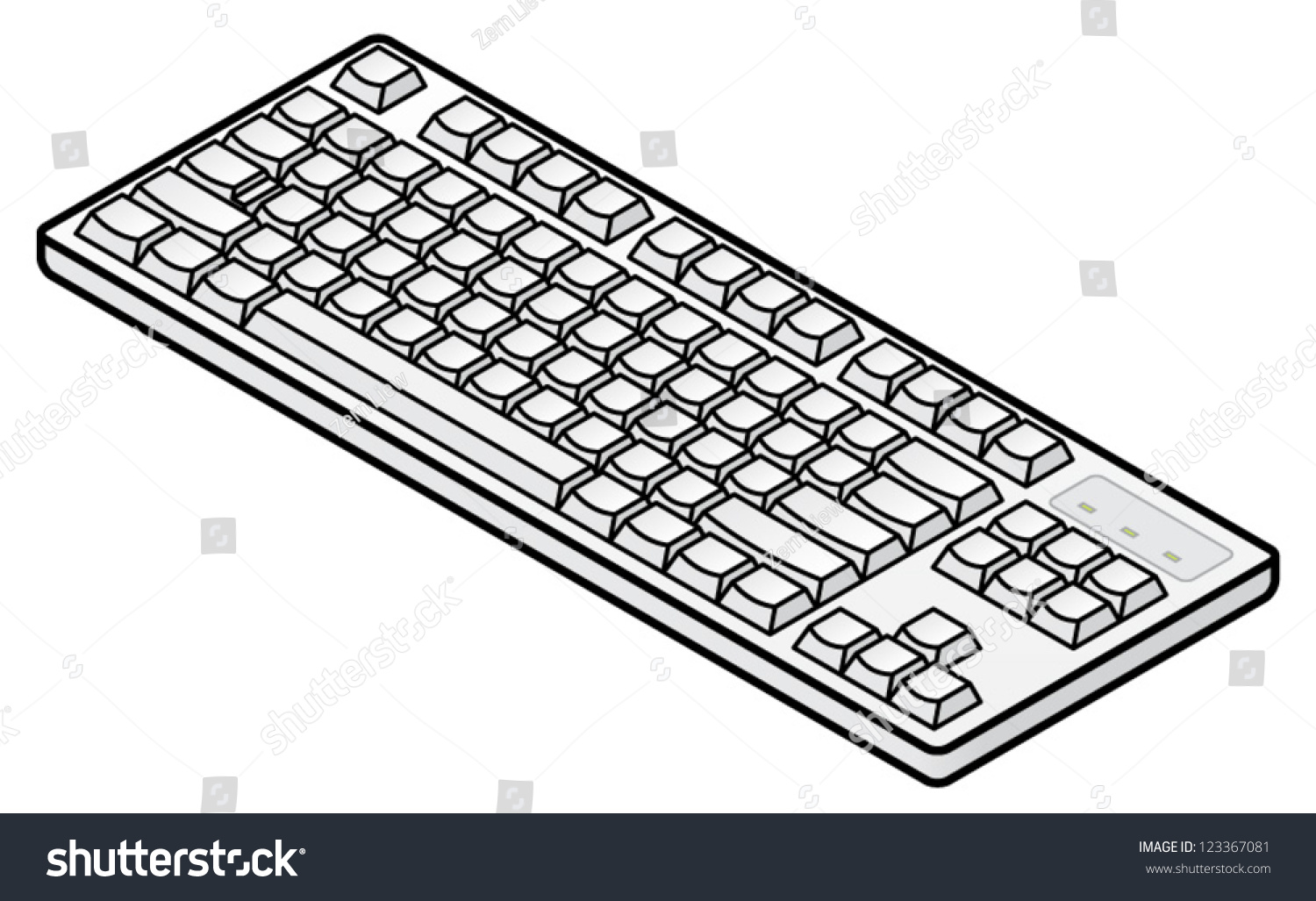 A White Plain Unlabelled Classic-Style Compact Keyboard - Us Layout. No ...