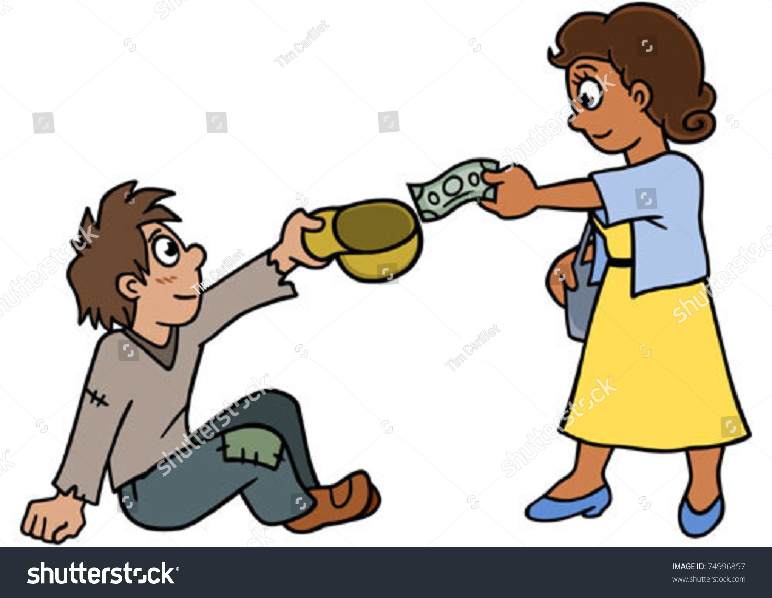 SVG of A woman donating to someone in need. svg