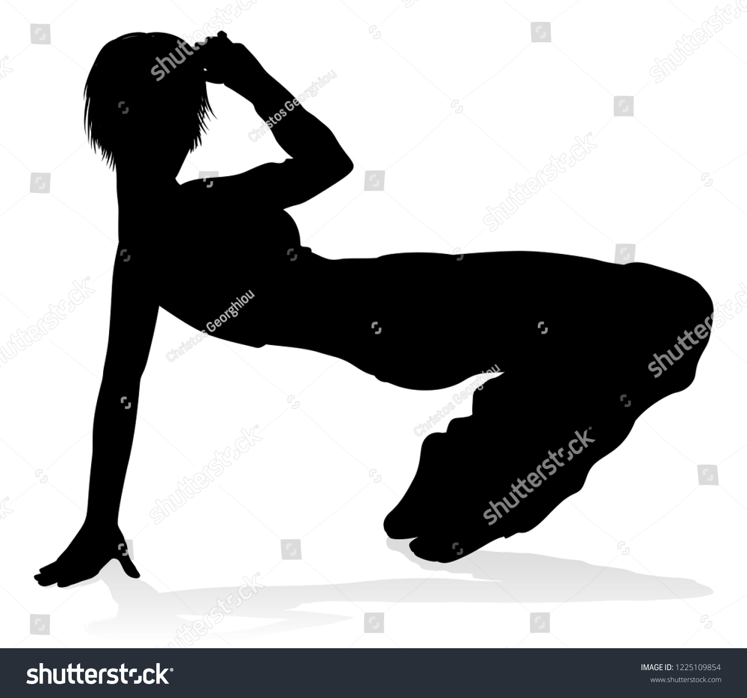 SVG of A woman street dance hip hop dancer in silhouette svg