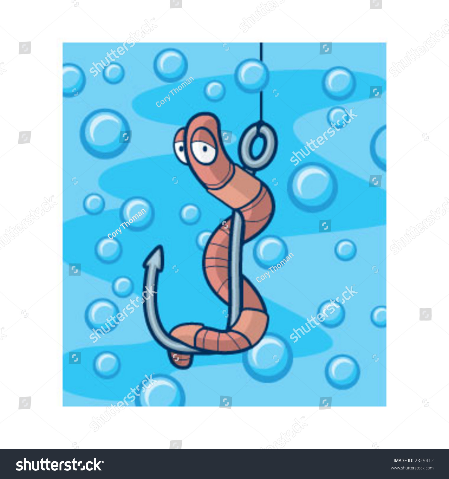 A Worm On A Hook. Stock Vector Illustration 2329412 : Shutterstock