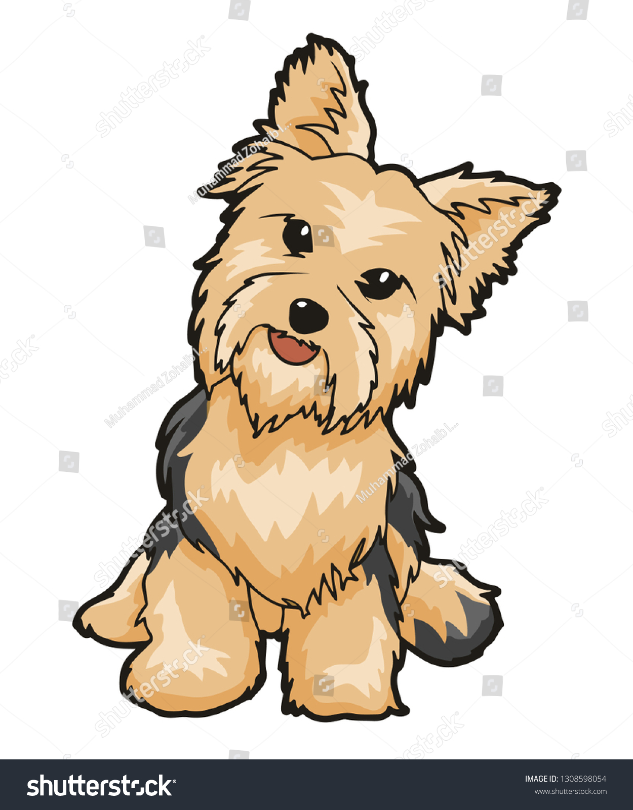 Yorkie Cute Puppy Dog Stock Vector (Royalty Free) 1308598054 | Shutterstock