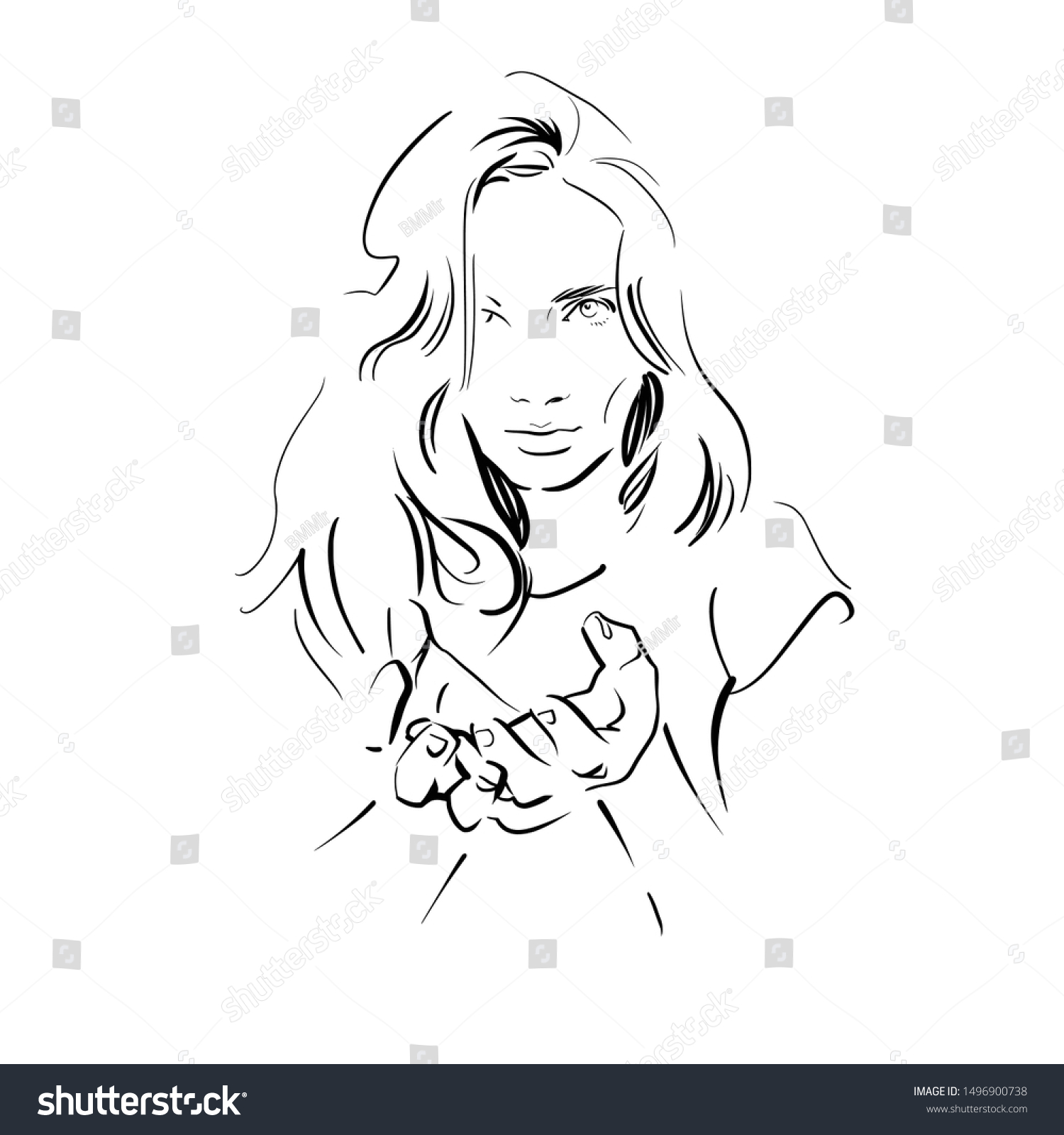 Young Woman Cries Help Holding Out Stock Vector Royalty Free