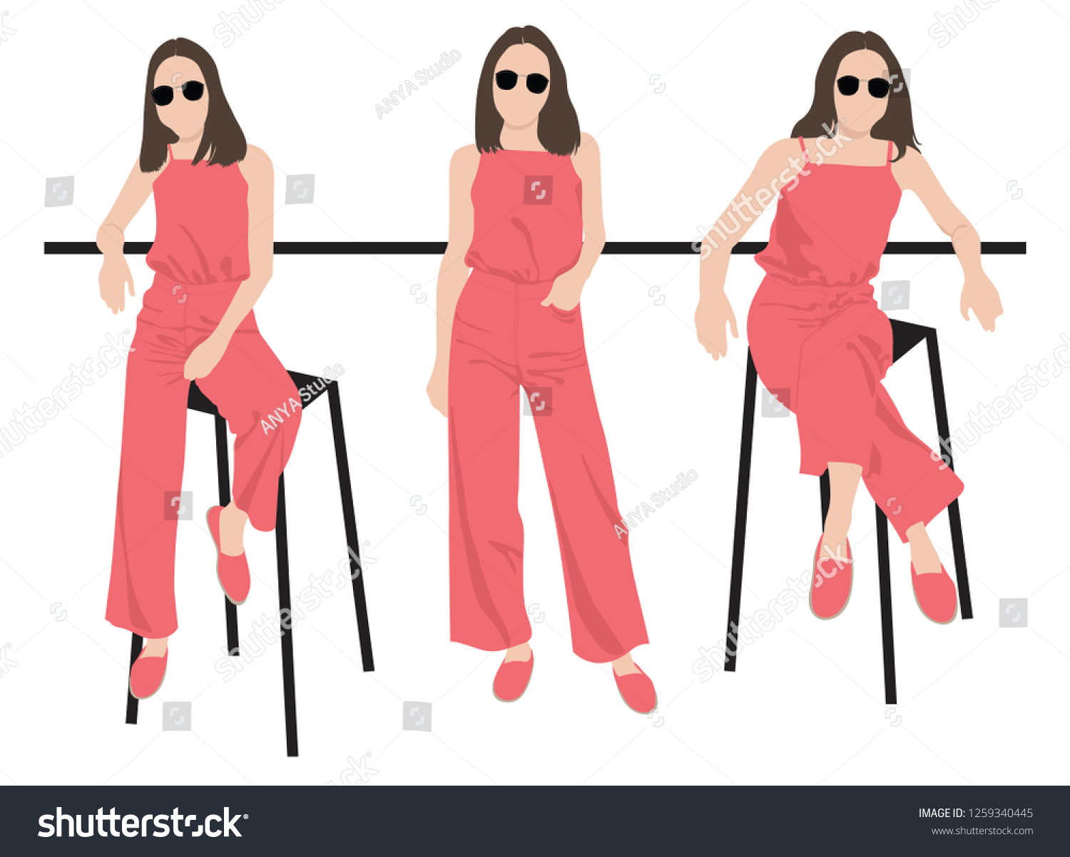 coral color jumpsuit